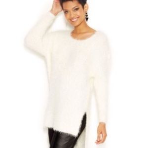 Bar III White Eyelash Sweater